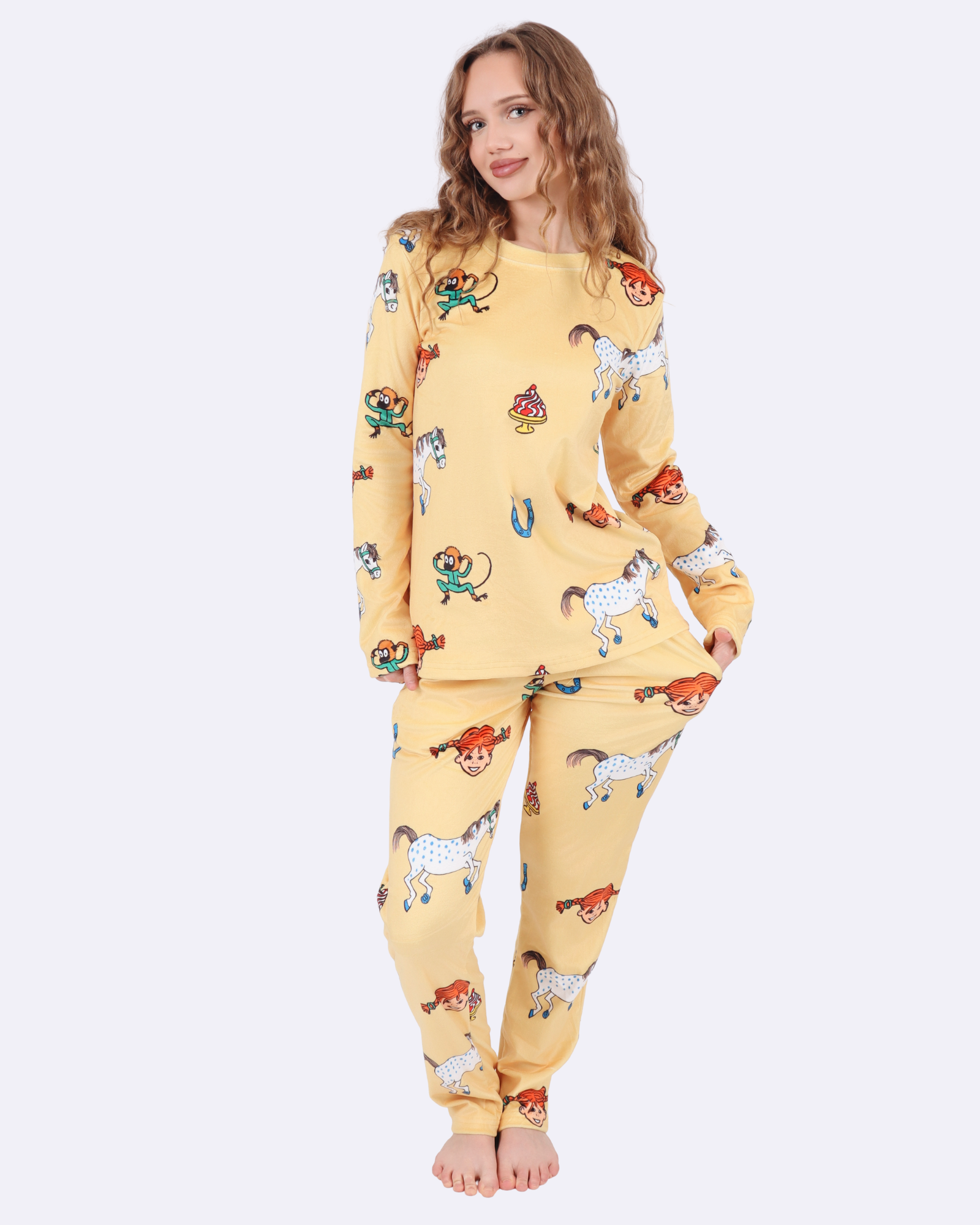 Pippi Yellow Velvet Pyjamas