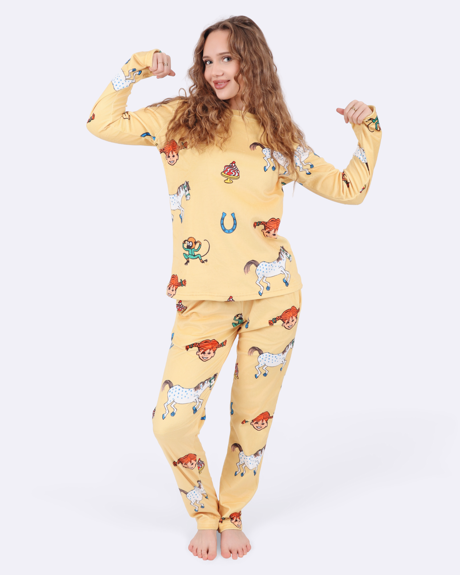 Pippi Yellow Velvet Pyjamas